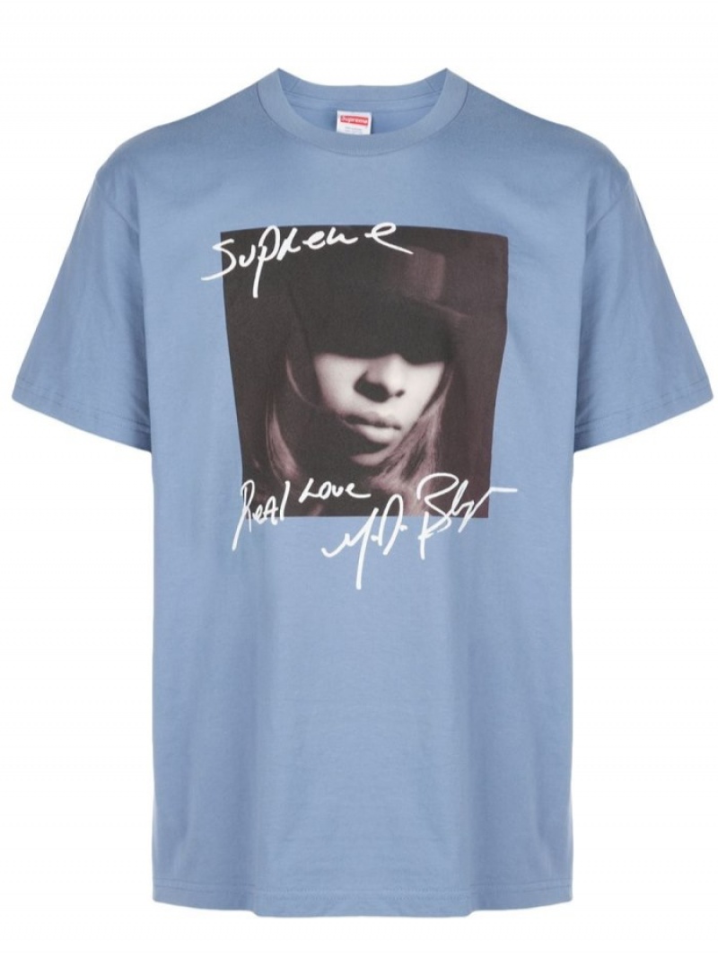 Camisetas Supreme Mary J. Blige Crew Neck Hombre Azules Colombia | K3X-47788