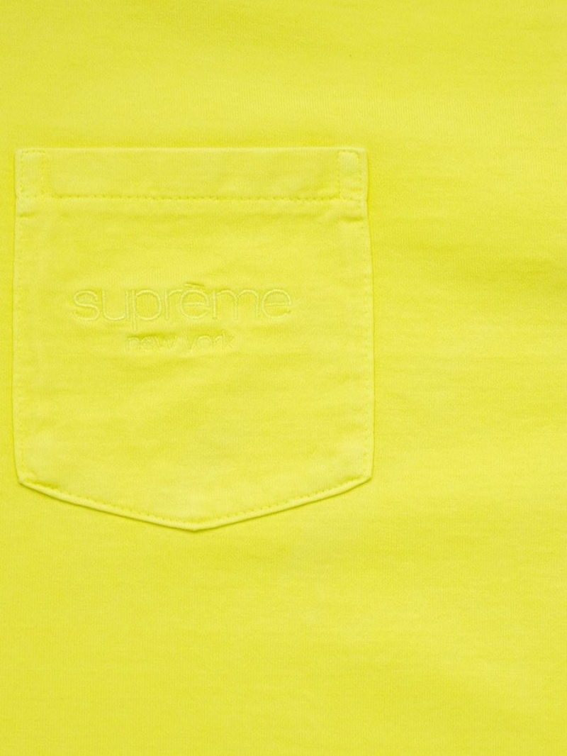 Camisetas Supreme Overdyed Pocket Hombre Amarillo Colombia | L5C-30295