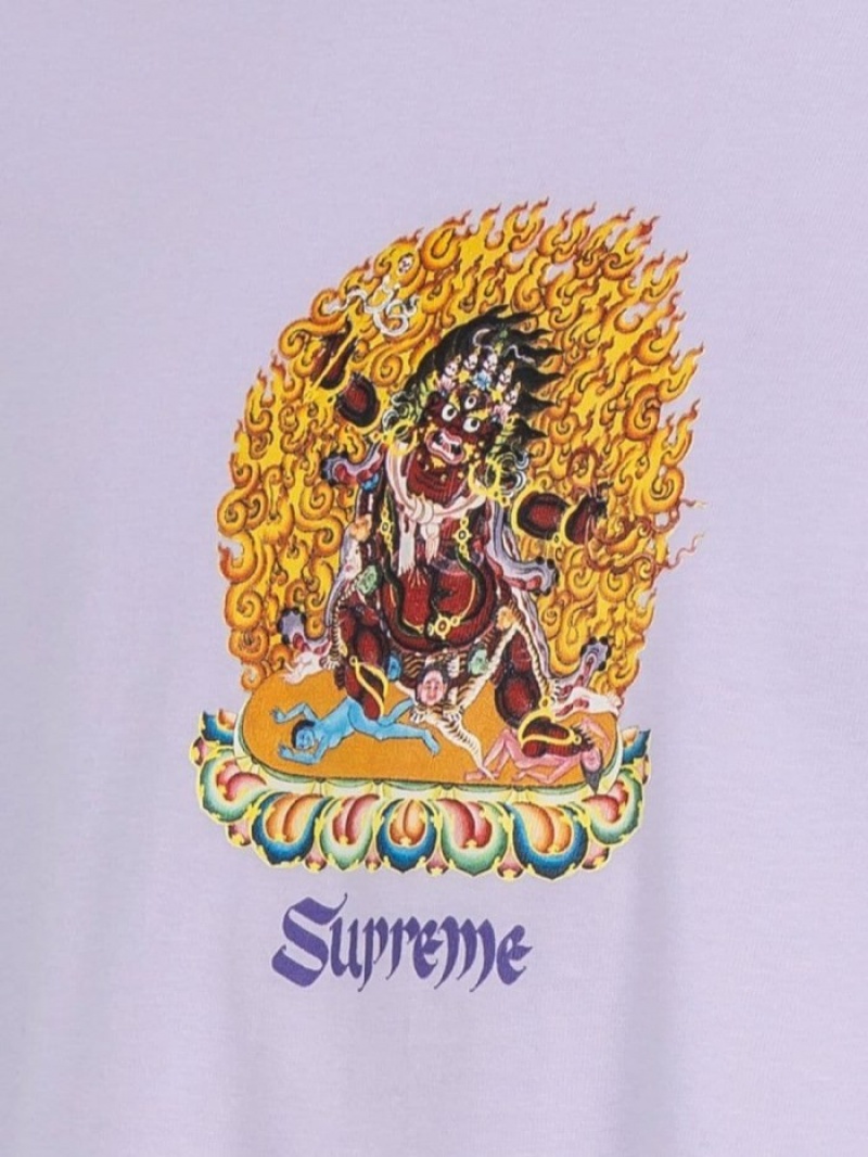 Camisetas Supreme Person Estampadas-print Hombre Moradas Colombia | X5S-47394