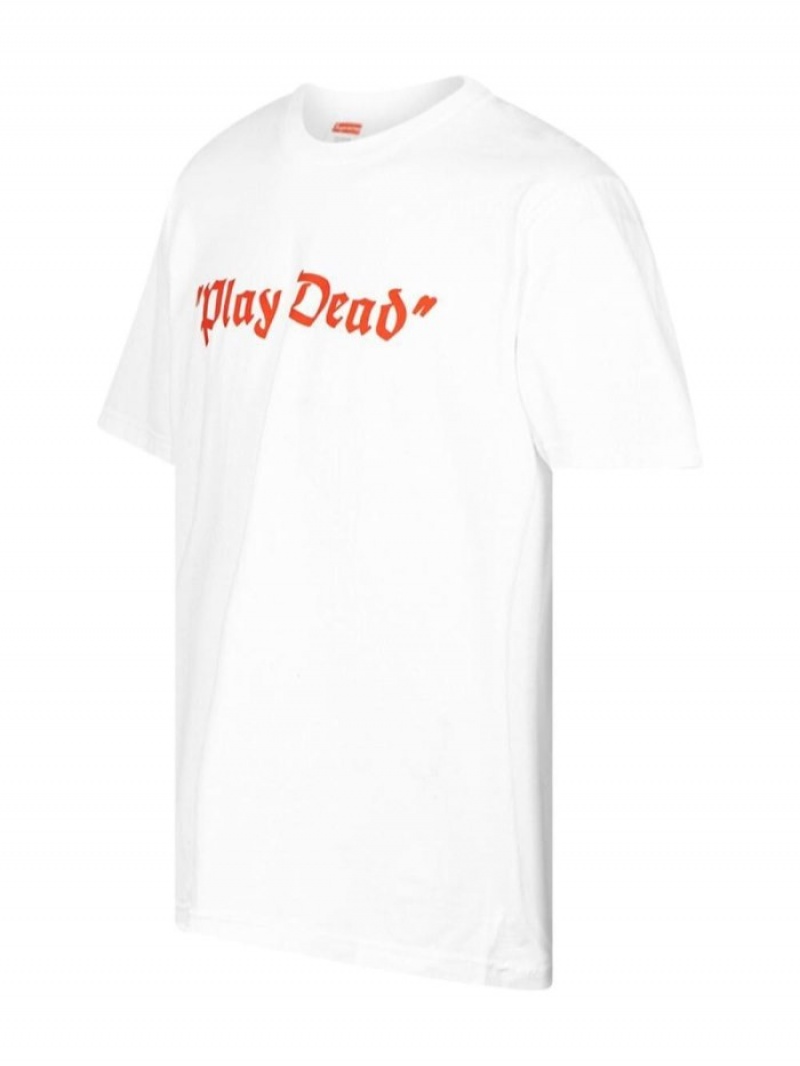 Camisetas Supreme Play Dead Slogan-print Hombre Blancas Colombia | S0H-36297