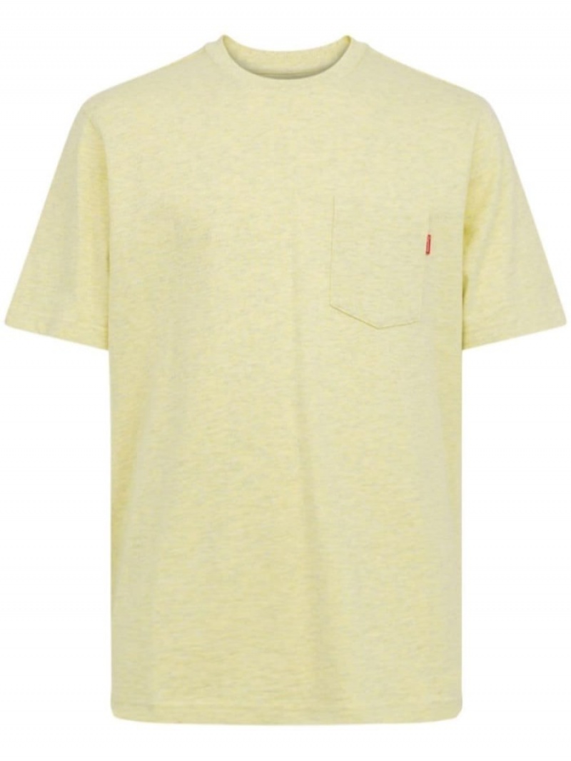 Camisetas Supreme Pocket Corta-sleeve Hombre Yellow  Colombia | W0P-40327