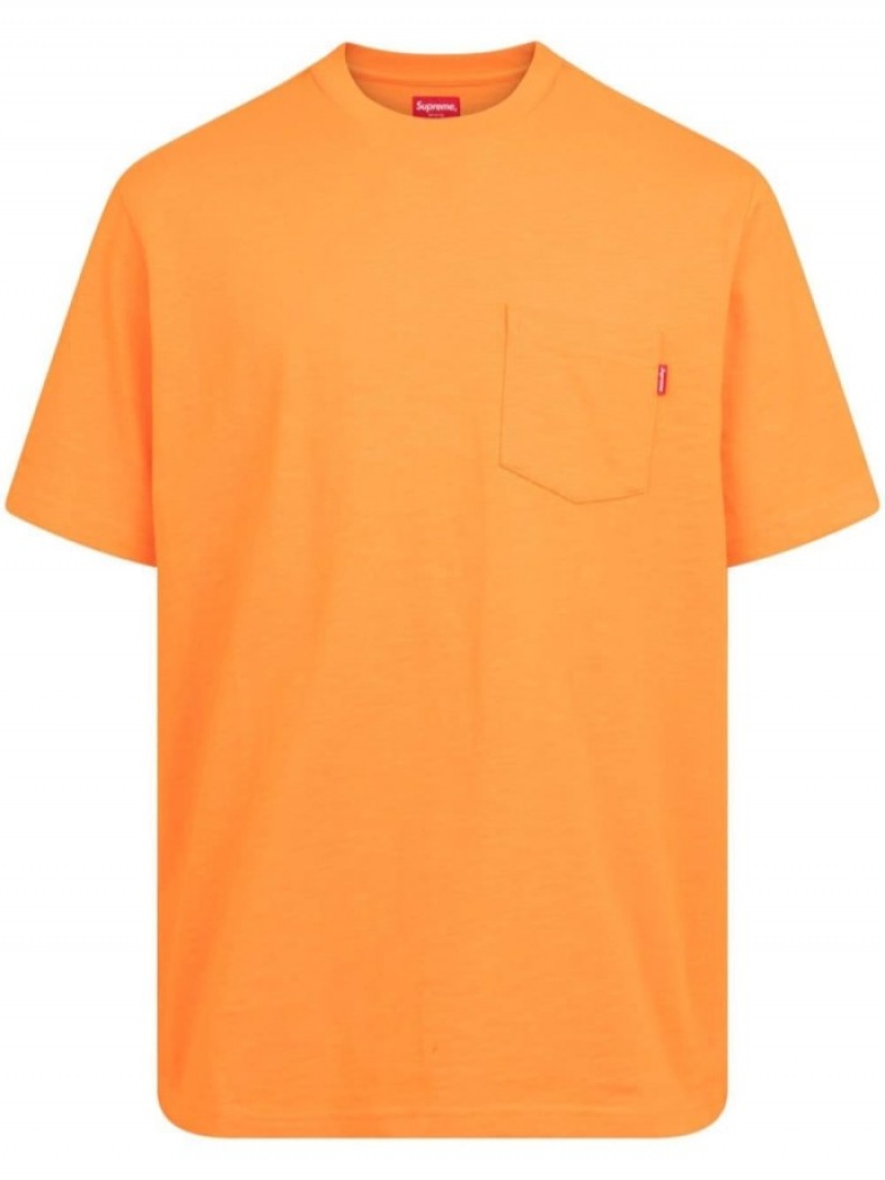 Camisetas Supreme Pocket-detail Crew-neck Hombre Orange  Colombia | H9B-34023