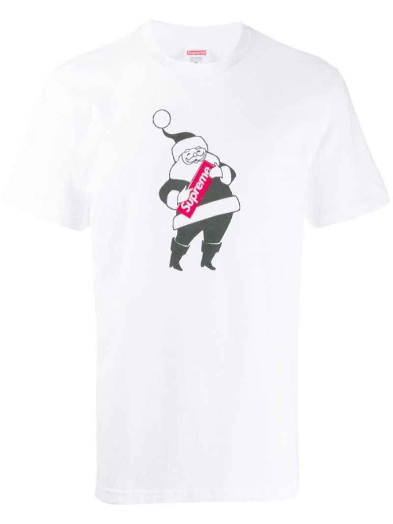 Camisetas Supreme Santa Estampadas-print Hombre Blancas Colombia | Q0Q-25298