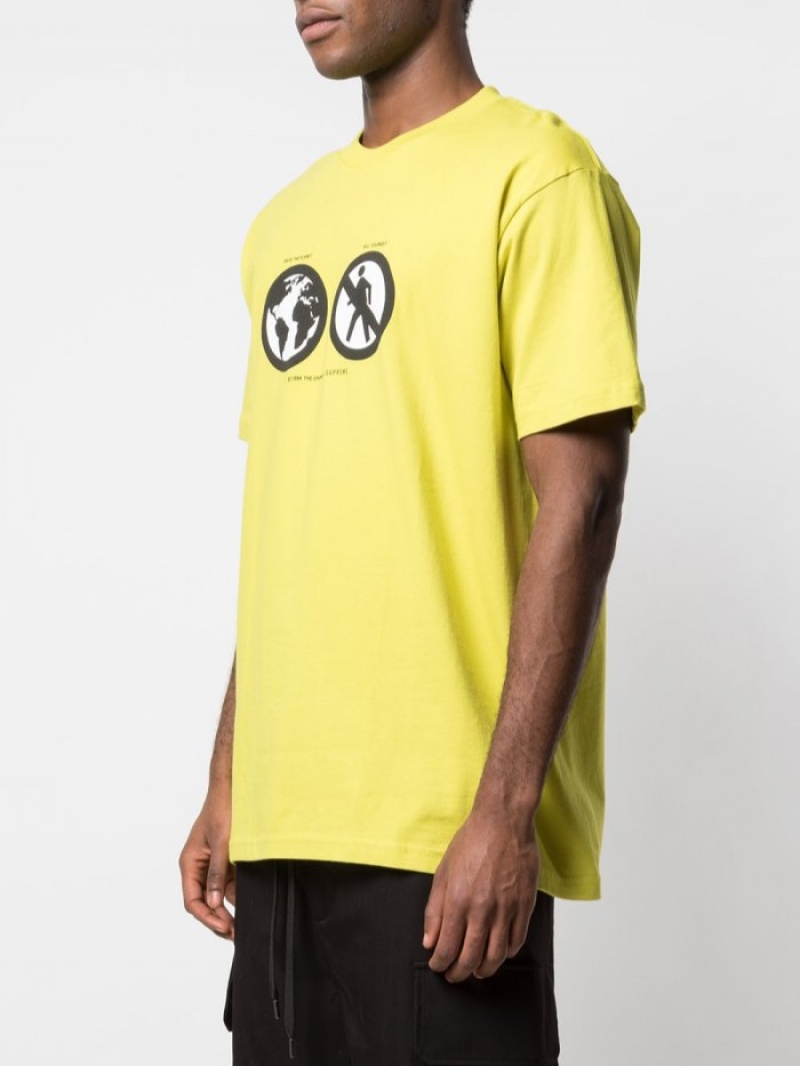 Camisetas Supreme Save The Planet Estampadas-print Hombre Amarillo Colombia | Q0R-94804