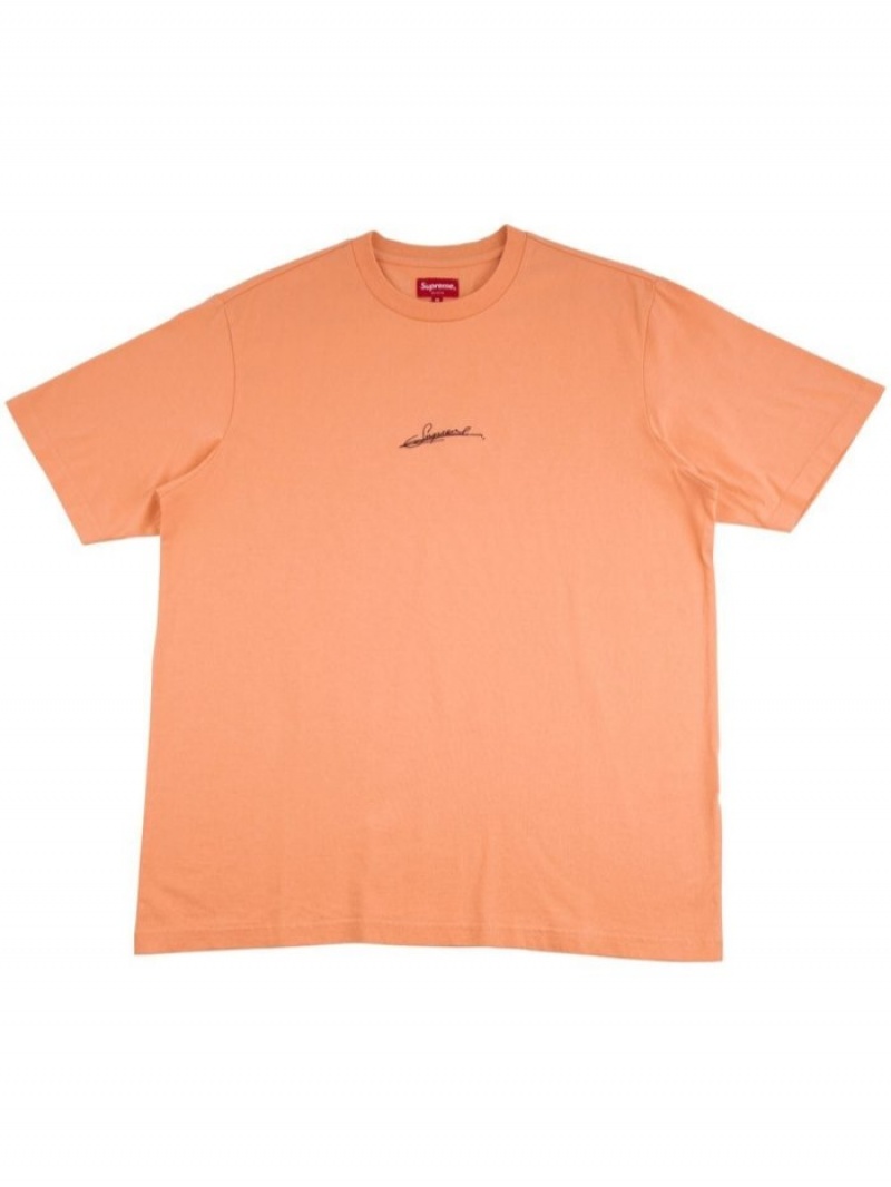 Camisetas Supreme Signature Print Hombre Peach  Colombia | U0W-83841