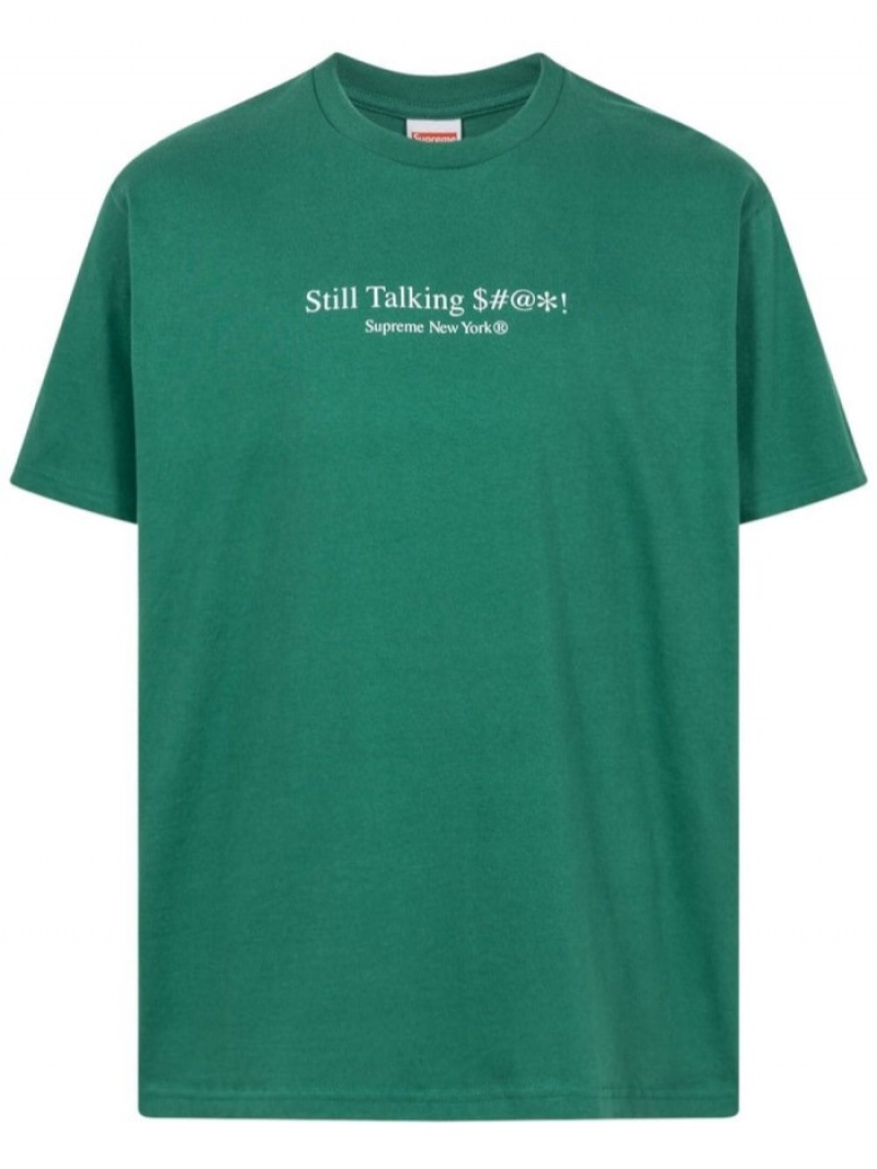 Camisetas Supreme Still Talking Crew Neck Hombre Verde Colombia | M2L-50376