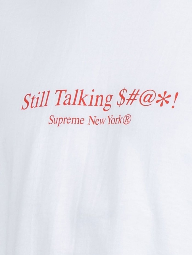 Camisetas Supreme Still Talking Estampadas-print Hombre Blancas Colombia | L8S-87625