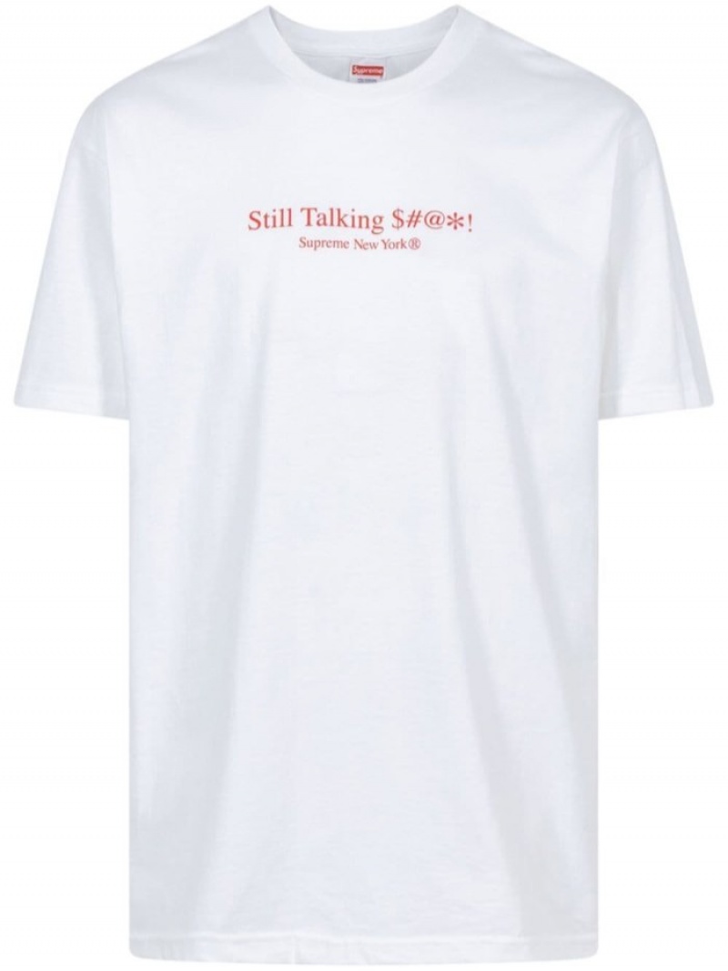 Camisetas Supreme Still Talking Estampadas-print Hombre Blancas Colombia | L8S-87625