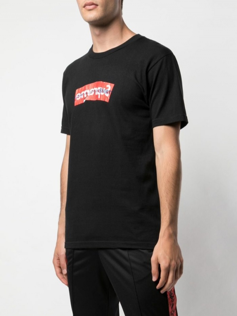 Camisetas Supreme Supreme X Cdg Logo Print Hombre Negras Colombia | Y7L-88071