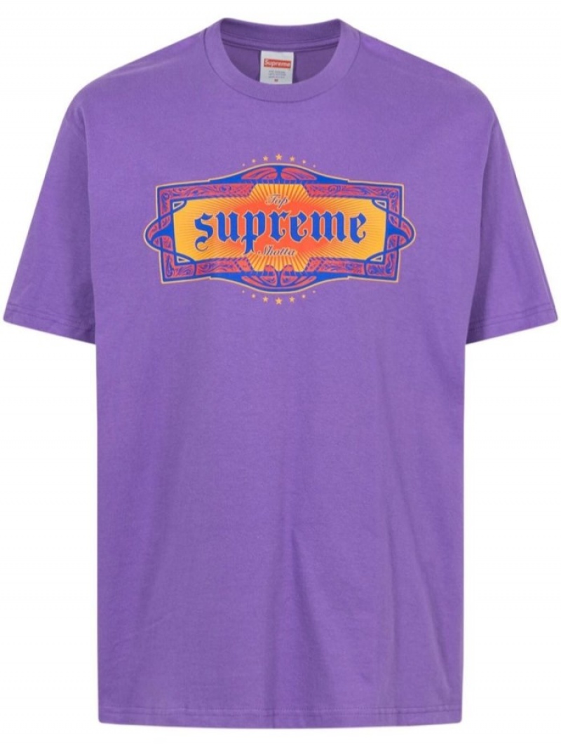 Camisetas Supreme Top Shotta Logo-print Hombre Moradas Colombia | D6P-01662