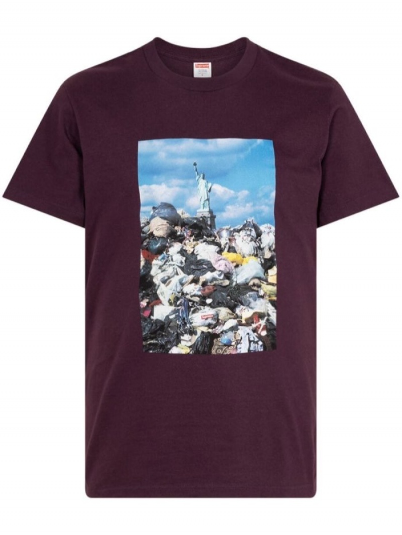 Camisetas Supreme Trash Photograph-print Hombre Rojas Colombia | S9Q-86027