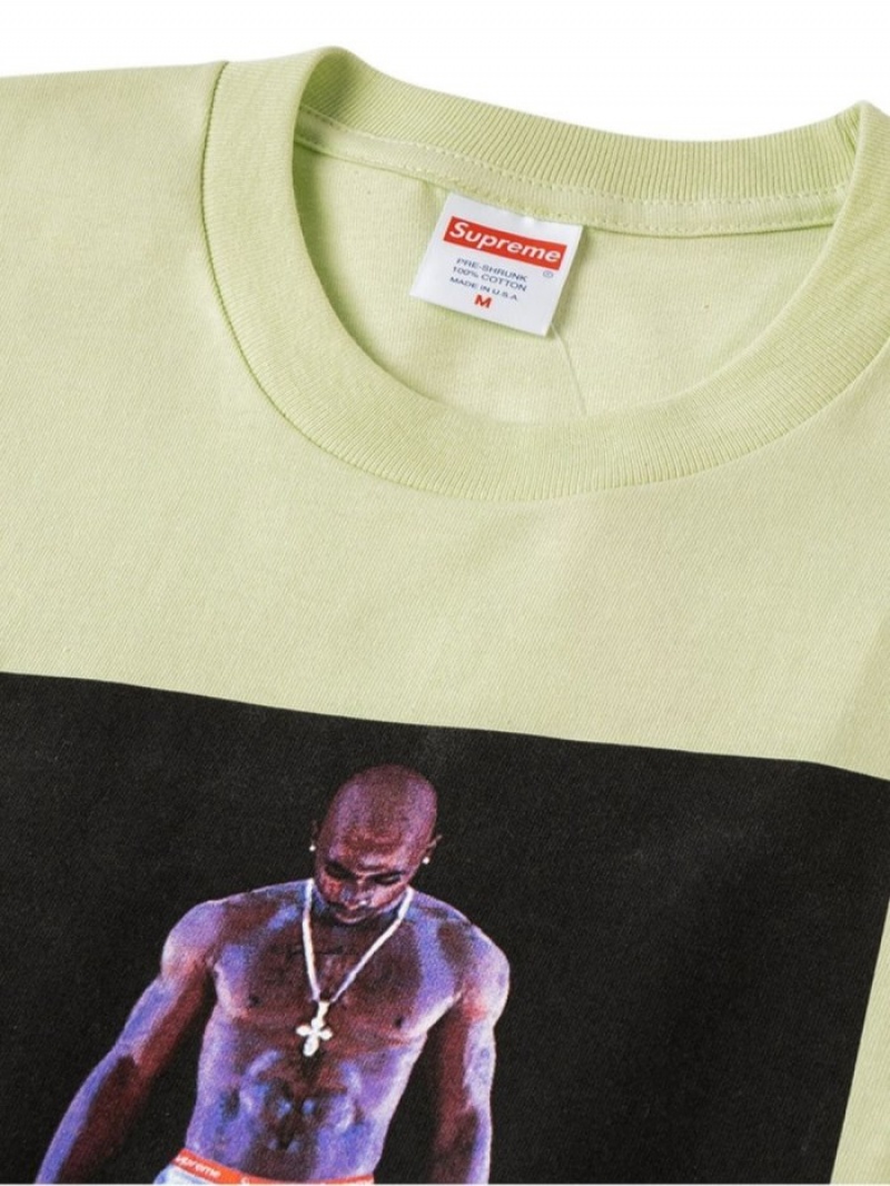 Camisetas Supreme Tupac Hologram Crew Neck Hombre Verde Colombia | S3B-38451