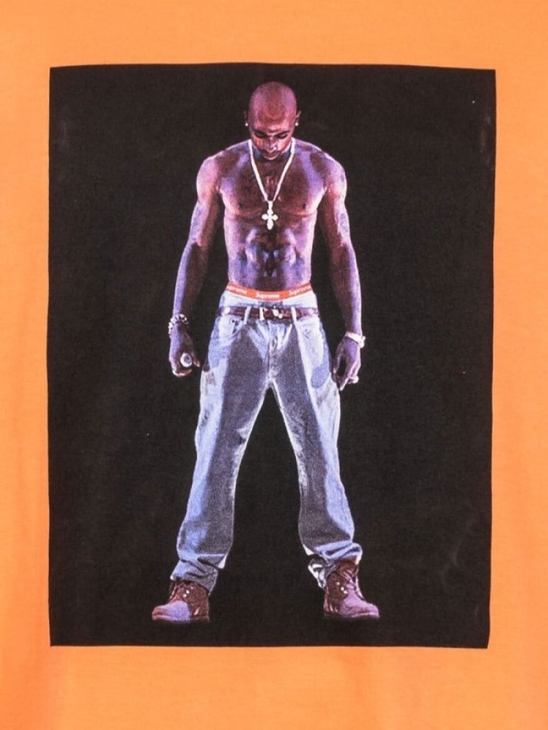 Camisetas Supreme Tupac Hologram Estampadas-print Hombre Naranjas Colombia | X8F-36410