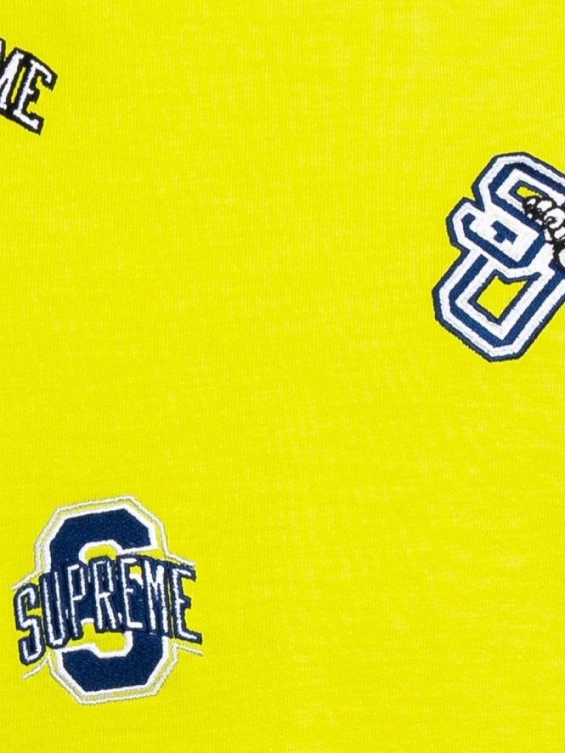 Camisetas Supreme University Corta-sleeve Hombre Amarillo Colombia | K5J-50754