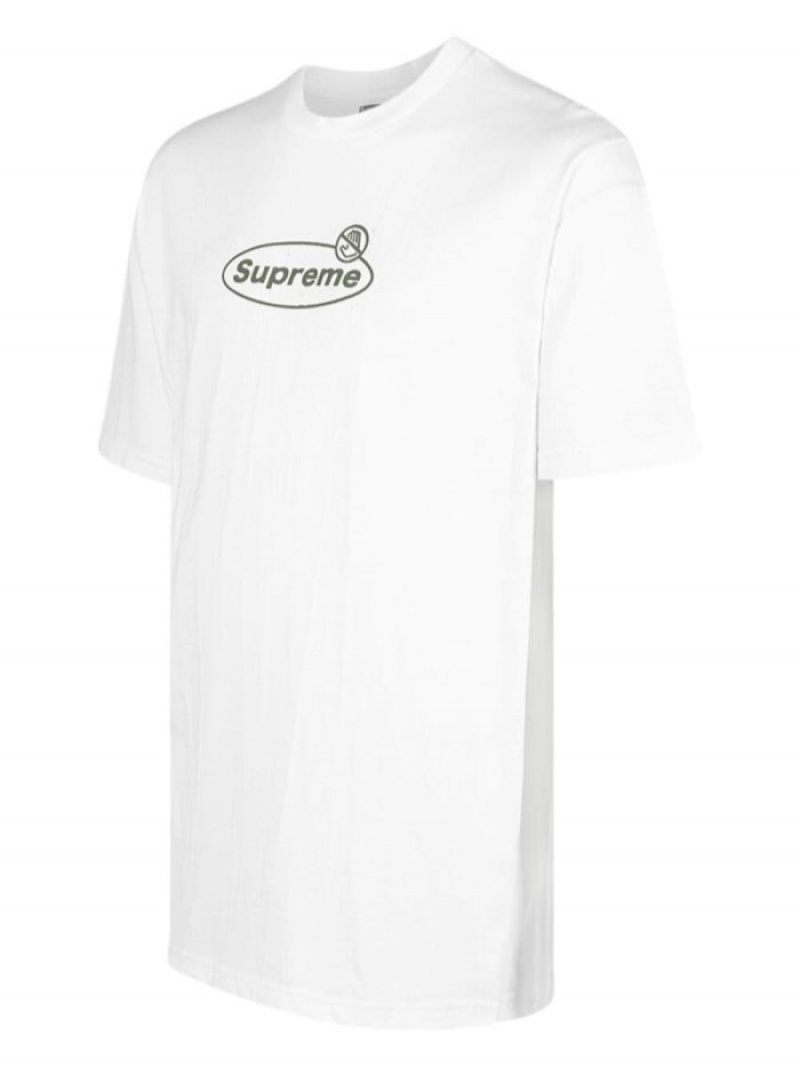 Camisetas Supreme Warning Logo-print Algodon Hombre Blancas Gris Colombia | Y2R-39364