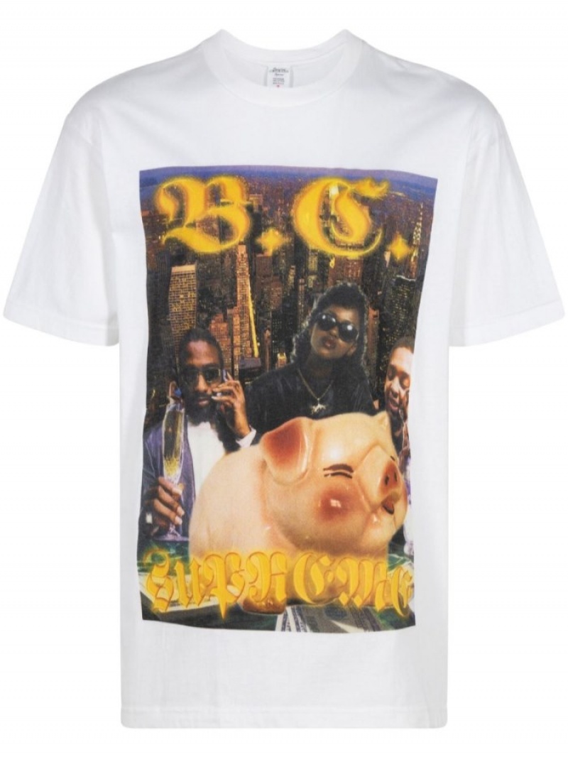 Camisetas Supreme X Bernadette Corporation Money Hombre Blancas Colombia | V5B-49405