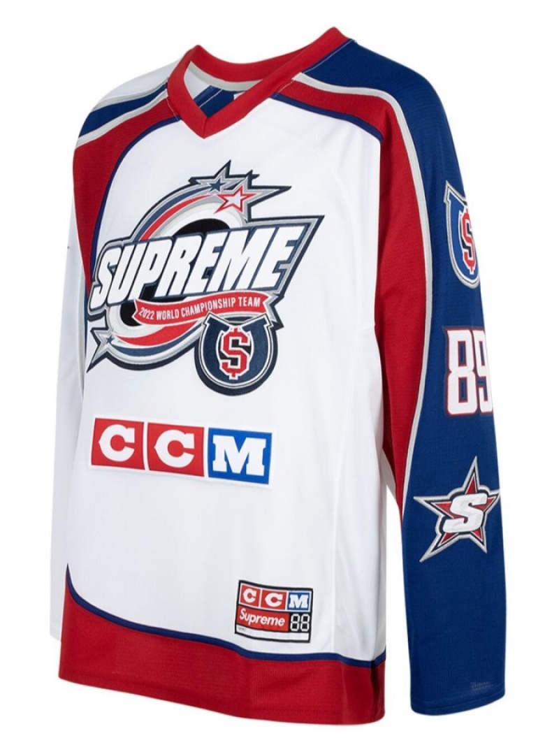 Camisetas Supreme X Ccm All Stars Hockey Jersey Hombre Blancas Colombia | O8S-05430