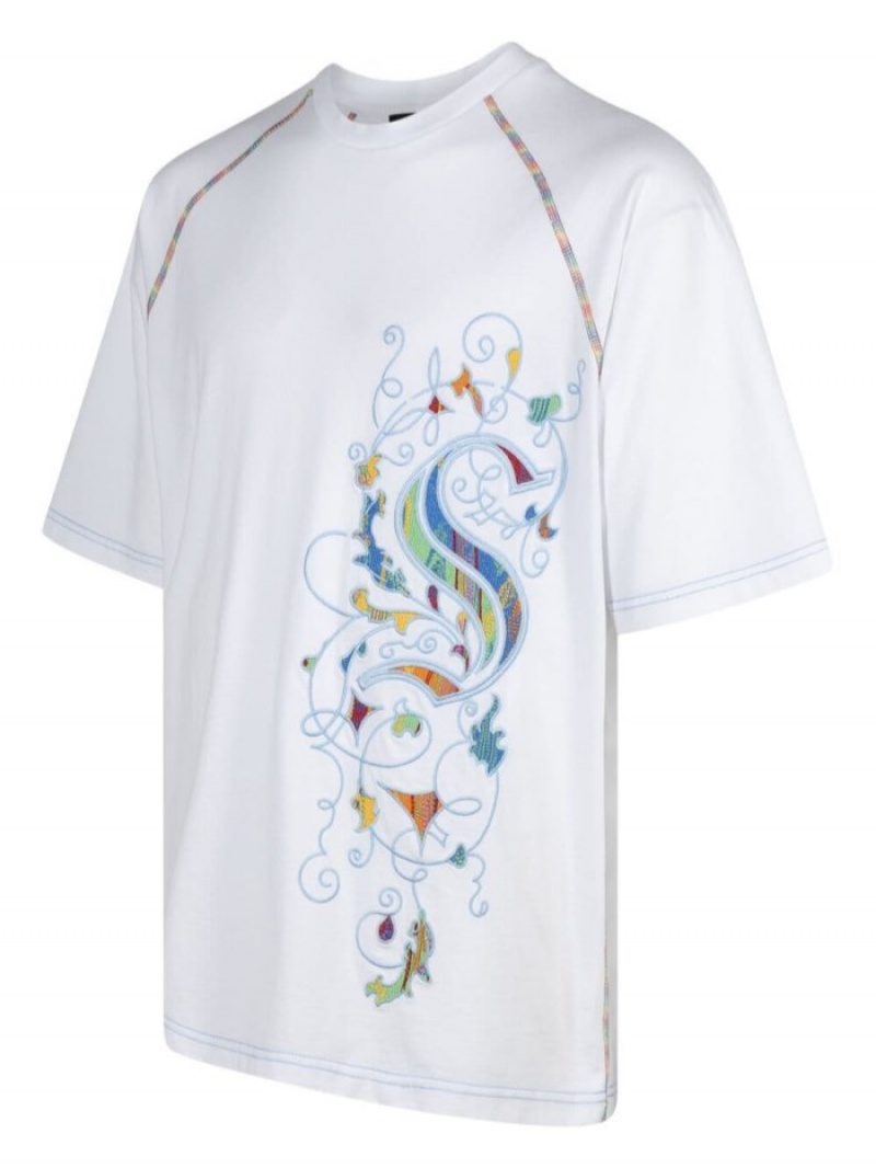 Camisetas Supreme X Coogi Embroidered-motif Algodon Hombre Blancas Colombia | J2C-55023