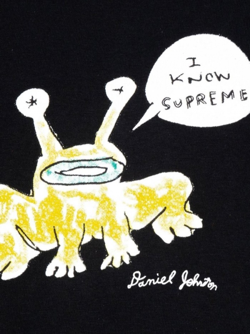 Camisetas Supreme X Daniel Johnston Frog Hombre Negras Colombia | A4E-24363