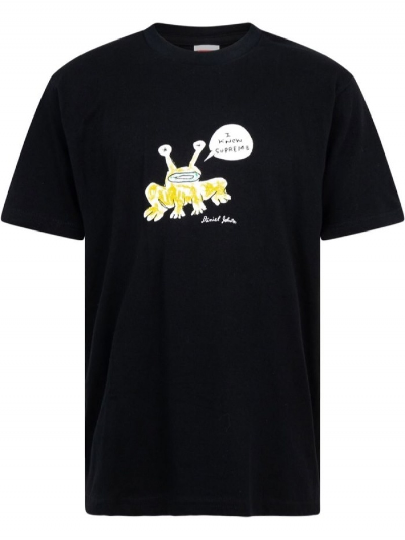 Camisetas Supreme X Daniel Johnston Frog Hombre Negras Colombia | A4E-24363