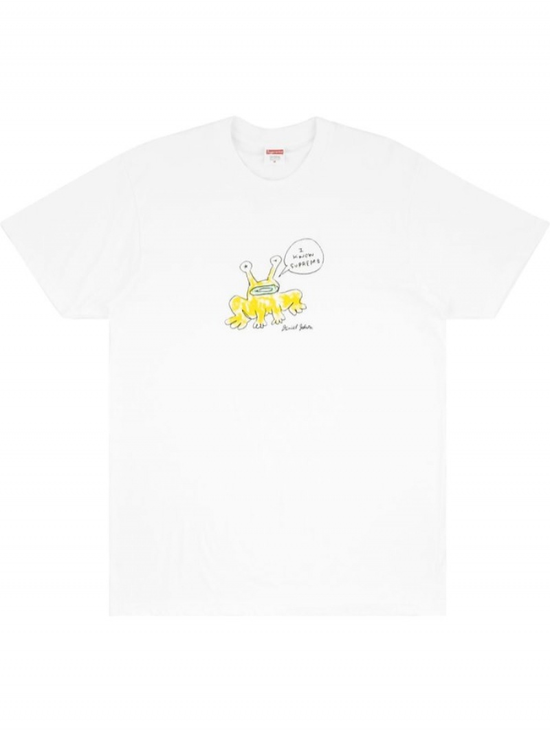 Camisetas Supreme X Daniel Johnston Frog-print Hombre Blancas Colombia | G4Q-50581