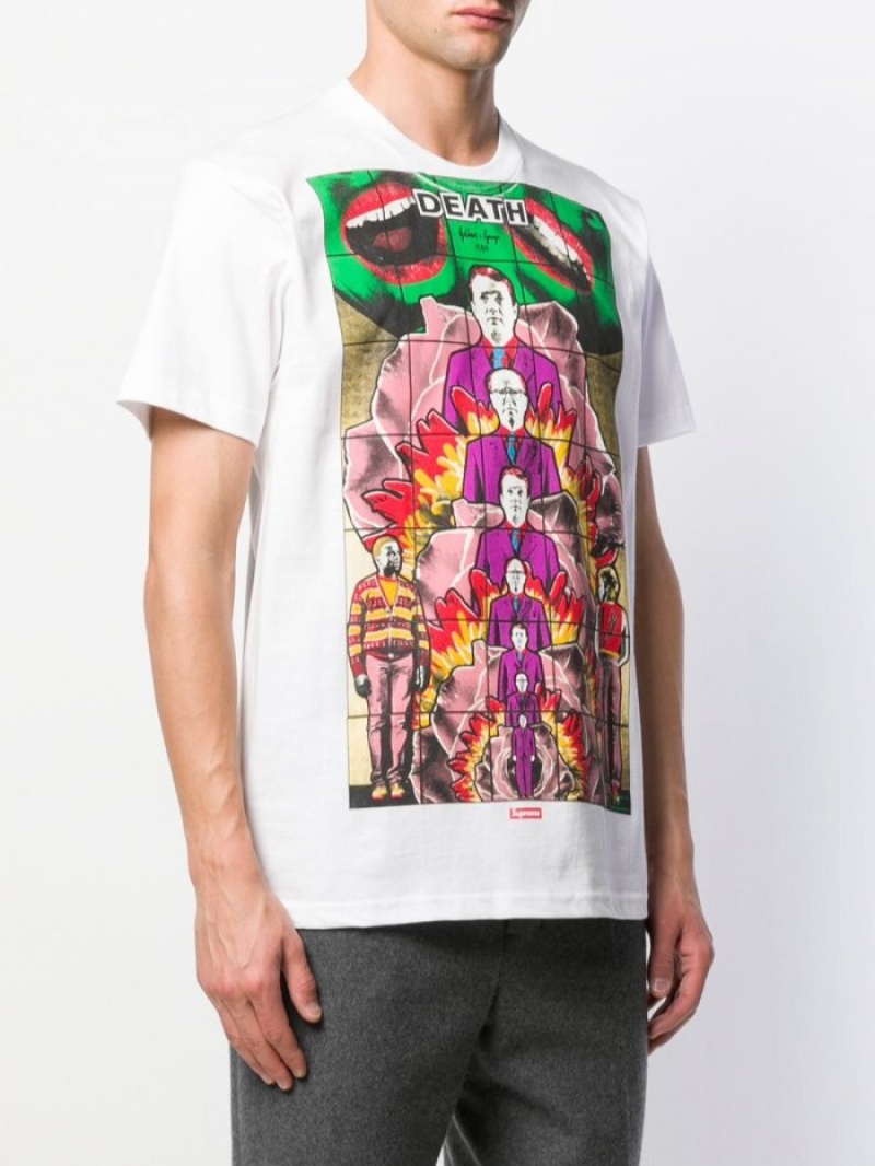 Camisetas Supreme X Gilbert And George Death Hombre Blancas Colombia | A2T-10198