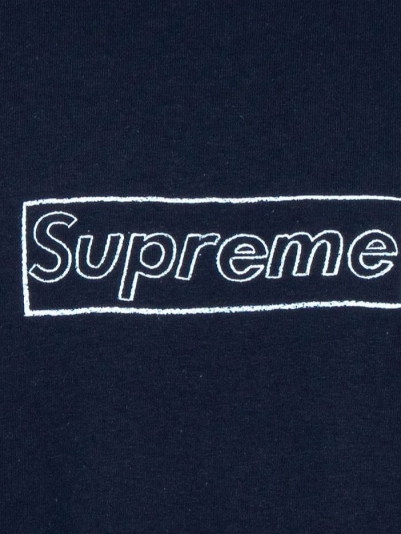 Camisetas Supreme X Kaws Chalk Logo Crew Neck Hombre Azules Colombia | G5R-57301