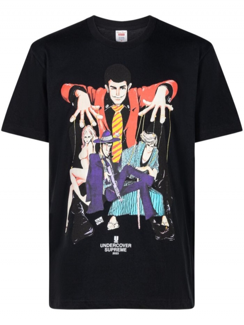 Camisetas Supreme X Undercover Lupin Algodon Hombre Negras Colombia | W0T-95119