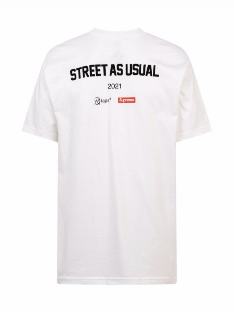 Camisetas Supreme X Wtaps Sic'em Crew Neck Hombre Blancas Colombia | U3D-48708