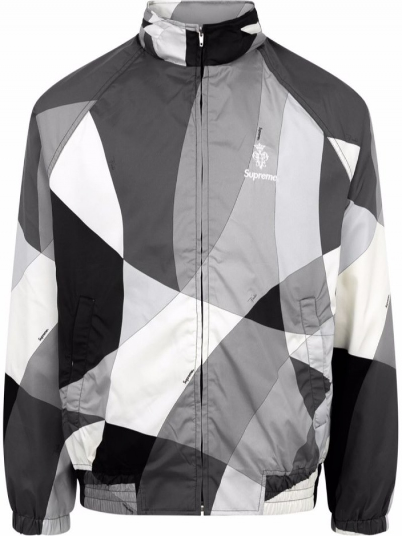 Cortavientos Supreme X Emilio Pucci Geometric-print Deporte Jacket Hombre Negras Colombia | R6Q-35974