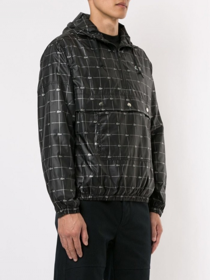 Cortavientos Supreme X Lacoste Reflective Grid Nylon Jacket Hombre Negras Colombia | X2D-47724